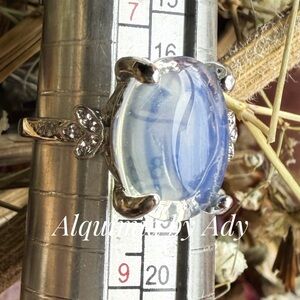 Moonstone silver gem ring